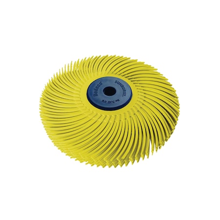 Dedeco Sunburst Radial Bristle Discs 3 in Curved Tc 6-Ply Yellow 80 Grit A/O 1/Unit 1341